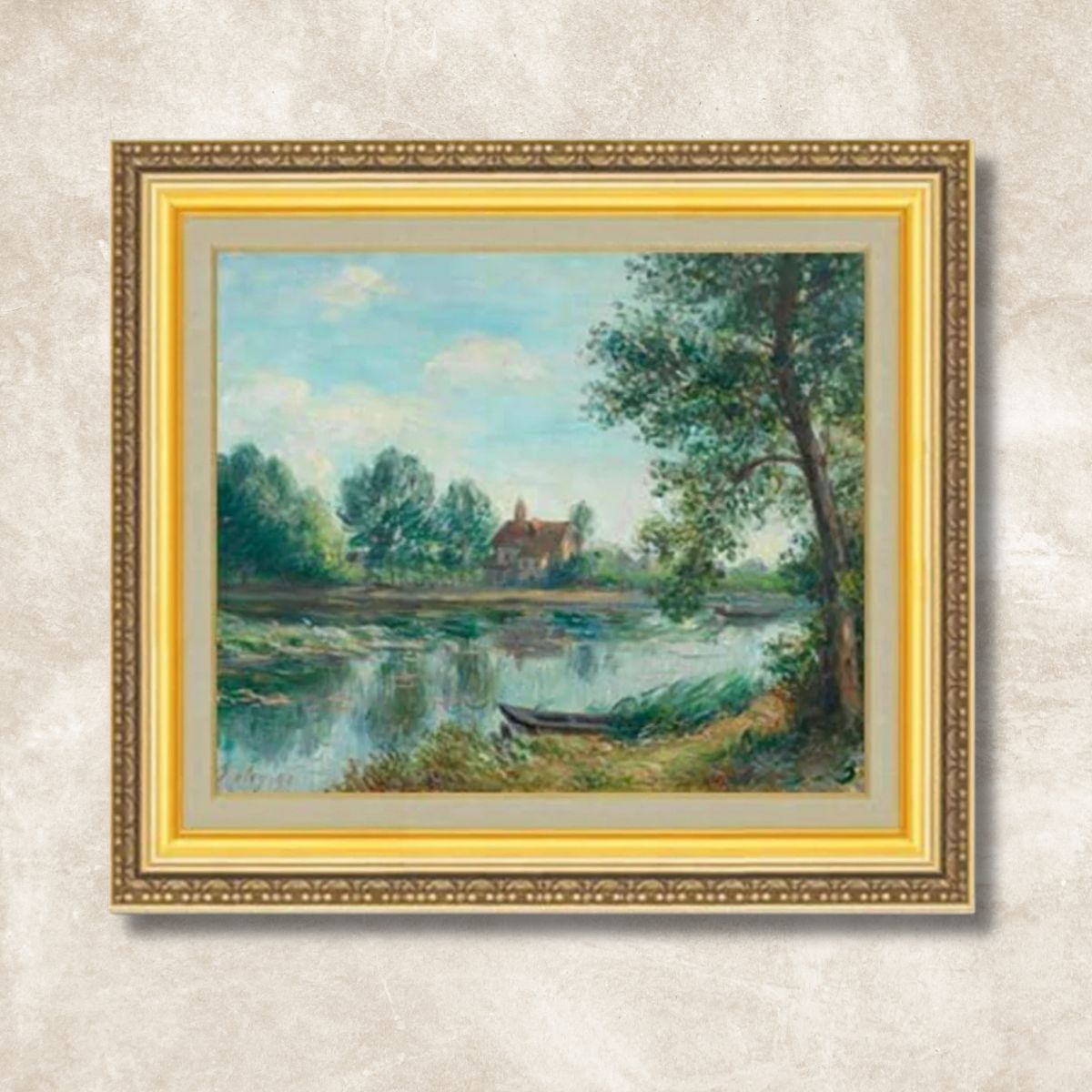 Alfred Sisley | Mouth of the Saint-Mames River F8 Wall Art - Hand-painted oil painting -  | High-Quality Oil Painting.