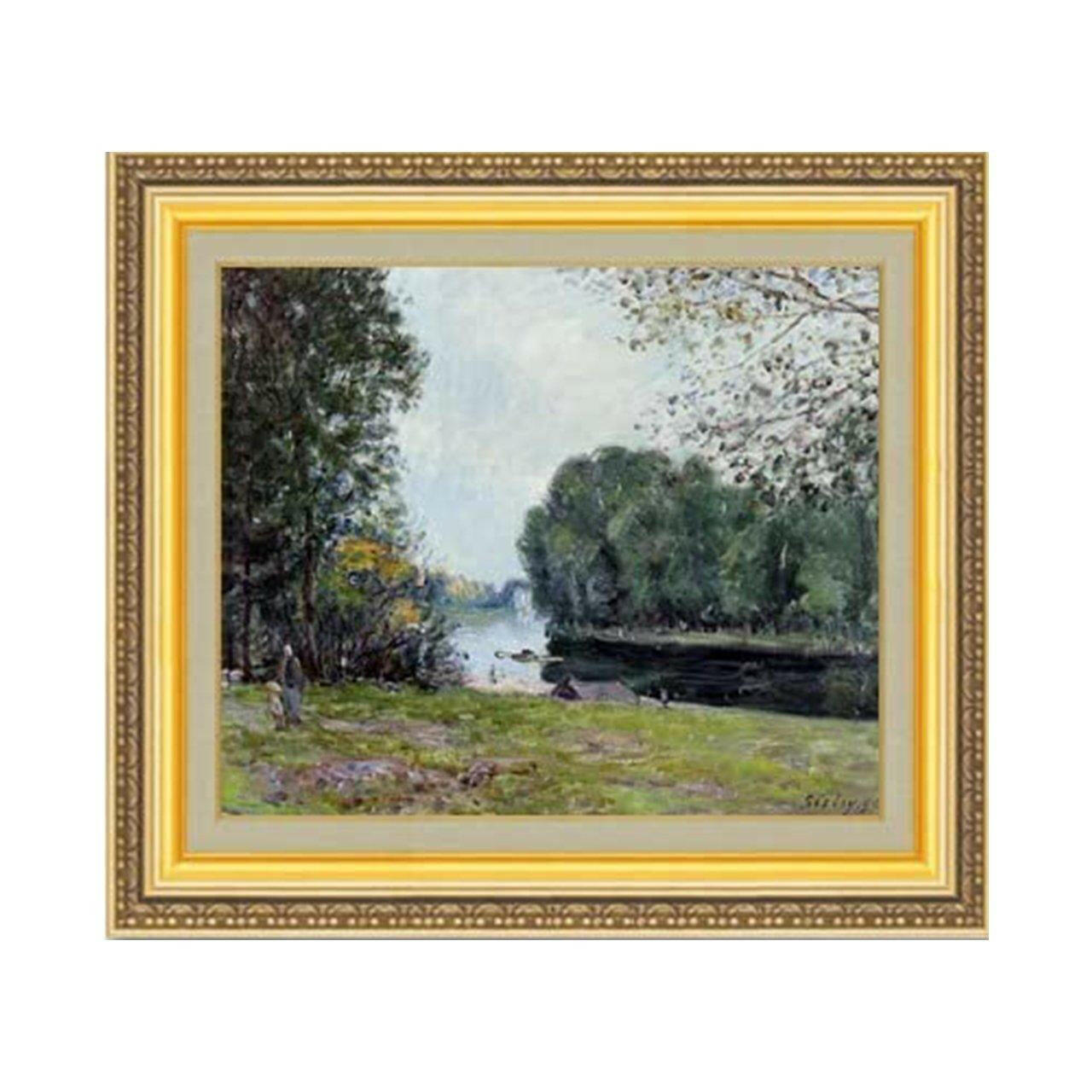 Alfred Sisley | A turn of the River Loing, Summer  F8  Wall Art - Hand-painted oil painting -  | High-Quality Oil Painting.