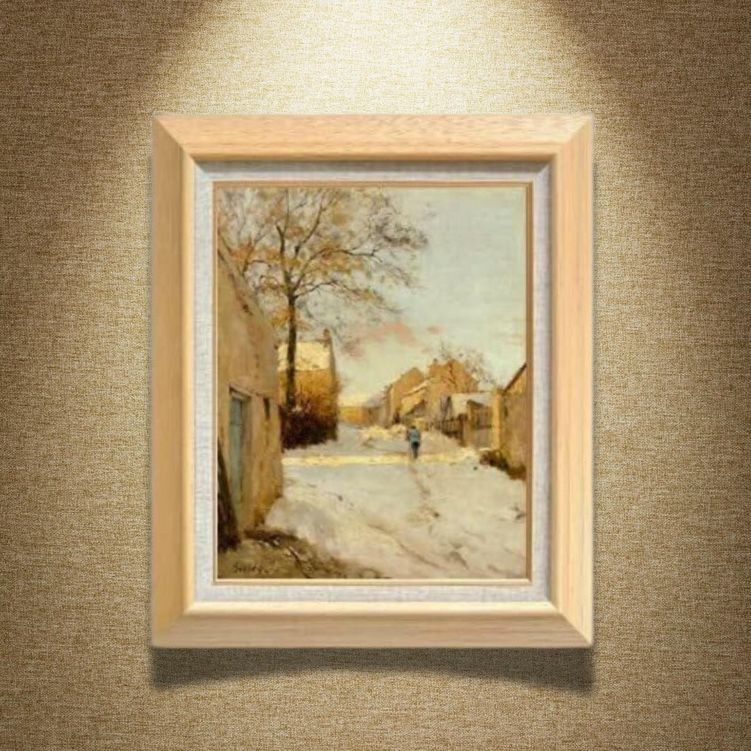 Alfred Sisley | A Village Street in Winter F6  Wall Art - Hand-painted oil painting -  | High-Quality Oil Painting.