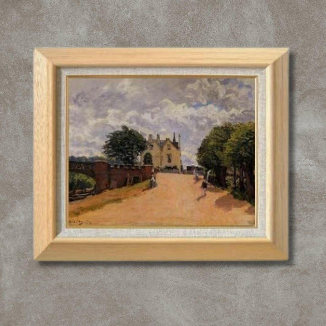 Alfred Sisley | Inn at East Molesey with Hampton Court Bridge F6 Wall Art - Hand-painted oil painting -  | High-Quality Oil Painting.